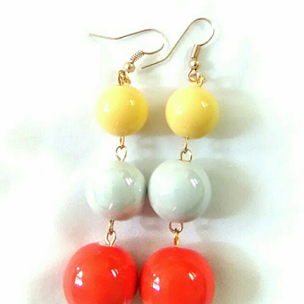 Candy Corn Themed Dangle Earrings